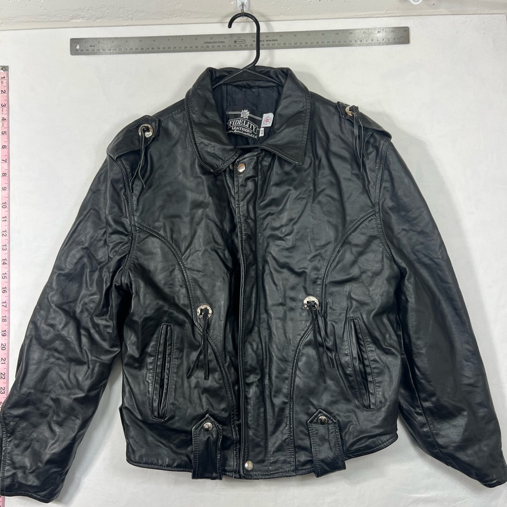 Vintage Fidelity Black Fringe Leather Jacket